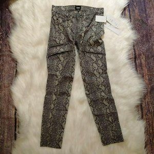 Hudson Mystic Super Skinny Crop Snakeskin Print Stretch Jeans Womens 27 Casual